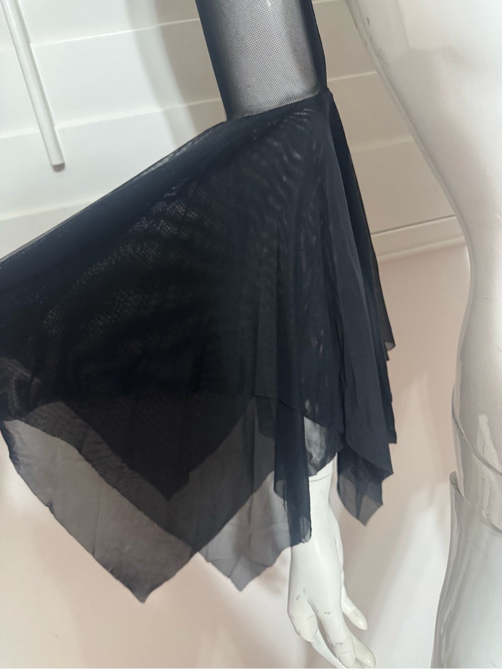 New 1x black sheer top shrug bell sleeves gothic festival rave raver goth Lolita - Picture 3 of 5